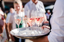 Welcome Drink zur Hochzeit am Hofgut Hafnerleiten
