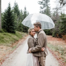 Brautpaarshooting im bayerischen Wald, Regenhochzeit mit Standesamt in Deggendorf